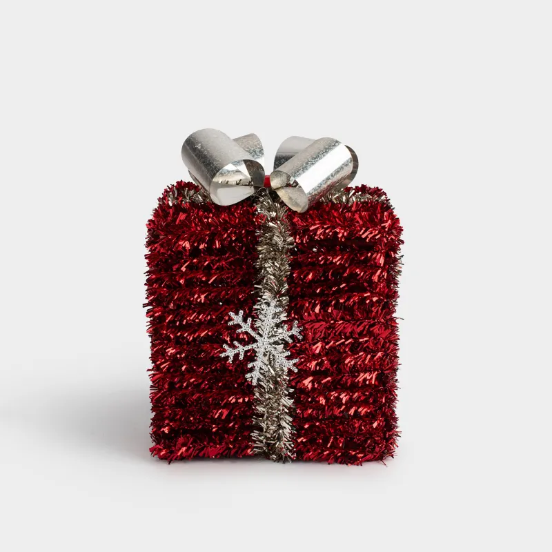 Мүсінше, 15 см, шырша жылтырағы/пластик, қызыл, Сыйлық, Tinsel decor