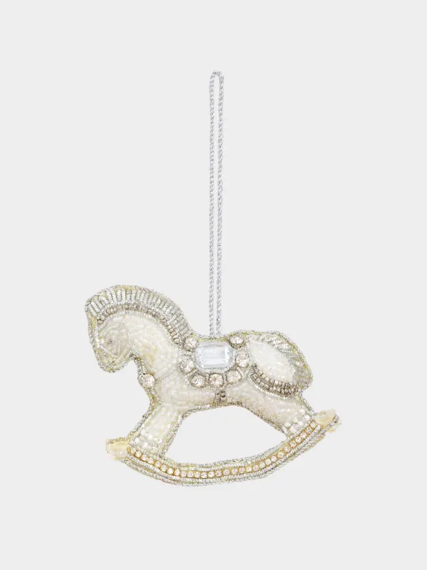 Шырша ойыншығы, 10 см, моншақ/полифилл, күміс, Жылқы, Beads figure, image-1