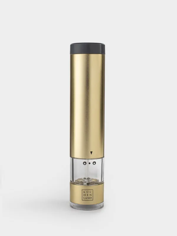 Дәмдеуіш диірмені, 22 см, электр, металл/пластик, LED W, алтын, Piquant, image-0