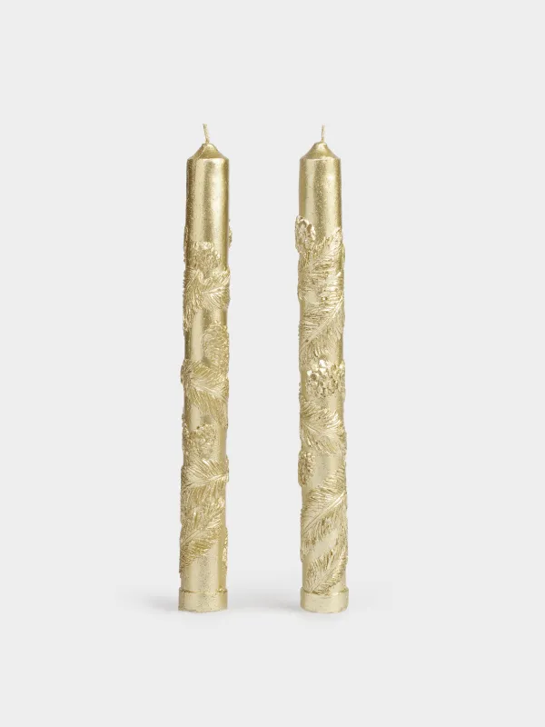 Шам, 25 см, 2 дана, жіңішке, шампан, Шырша бүршіктері мен бұтақтар, Winter delice, image-0