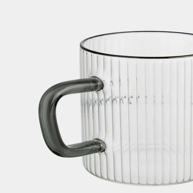 Саптыаяқ, 420 мл, шыны Р, қара тұтқа, Joy in simplicity, Ribby font, image-3