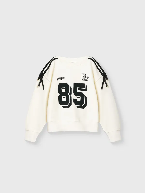 Балалар свитшоты, өлшемі 122 см, қыздарға арналған, бантиктері бар, мақта, сүт түстес, Romana, image-7