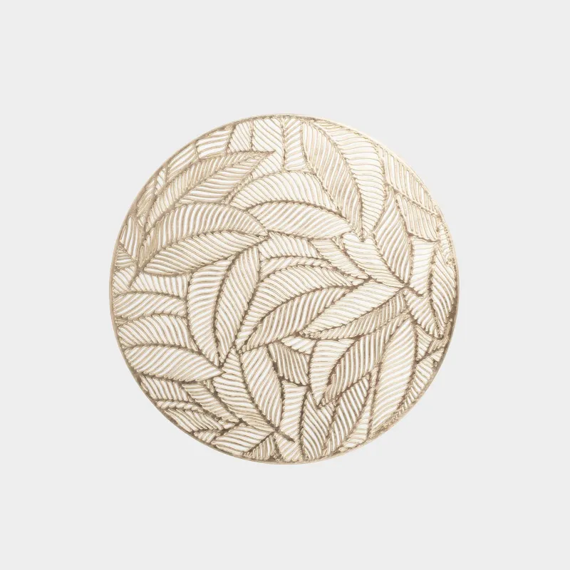Аспаптарға арналған майлық 38 см, ПВХ, дөңгелек, алтын, Жапырақтар, Azhur Grid