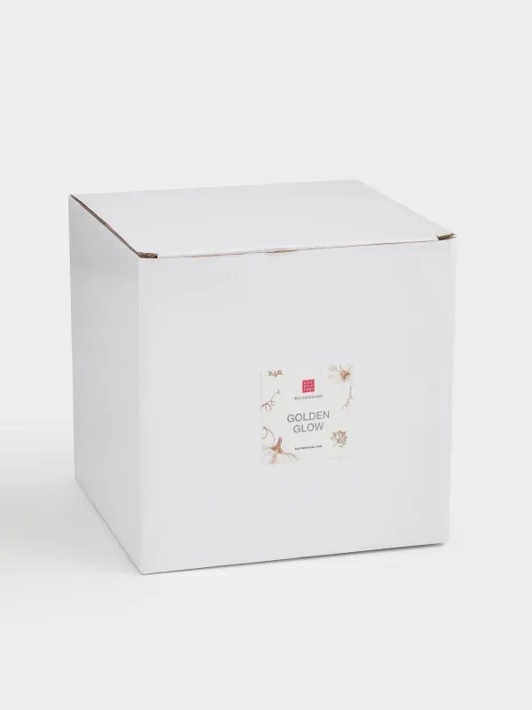 Сақтау ыдысы, 17х15 см, мл, фарфор P/болат, сүт-алтын түстес, Асқабақ, Golden glow, image-4