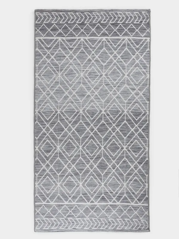 Кілемше, 80х150 см, полиэстер/мақта, сұр, Ромб, Rhombic, image-0