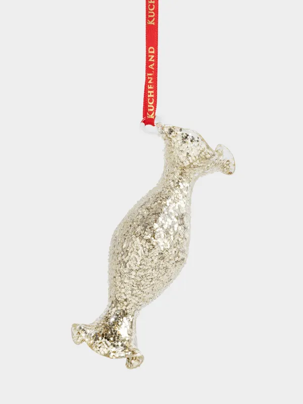 Шырша ойыншығы, 9 см, шыны, жылтырақтары бар, қызыл, Кәмпит, Figure sparkle, image-0