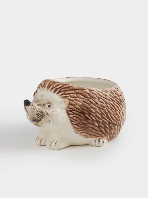 Кәмпит ыдысы, 17х9 см, 600 мл,  керамика, қоңыр, қарағай қосылған кірпі, Forest symphony, image-0