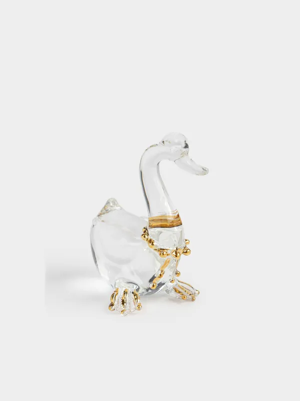 Статуэтка, 7 см, стекло, золотистая, Гусь, Vitreous, image-0