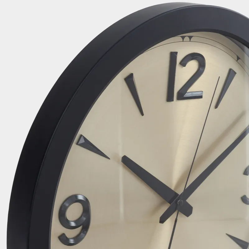 Қабырға сағаты, 40 см, пластик/шыны, дөңгелек, алтын-қара, Dial, image-3