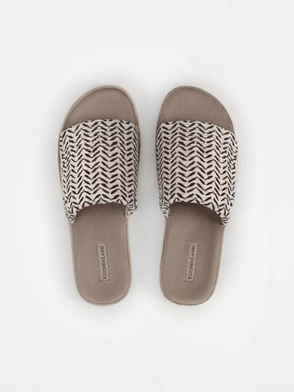 Әйелдер тәпішкелері, үйге арналған, өлшемі 36-37, полиэстер, сарғылт-қоңыр және қара, Geo, image-1