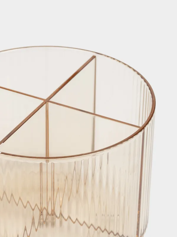 Косметикаға арналған органайзер, 15х10 см, 4 бөлім, айналмалы, пластик, кәріптас, Ribby color, image-2