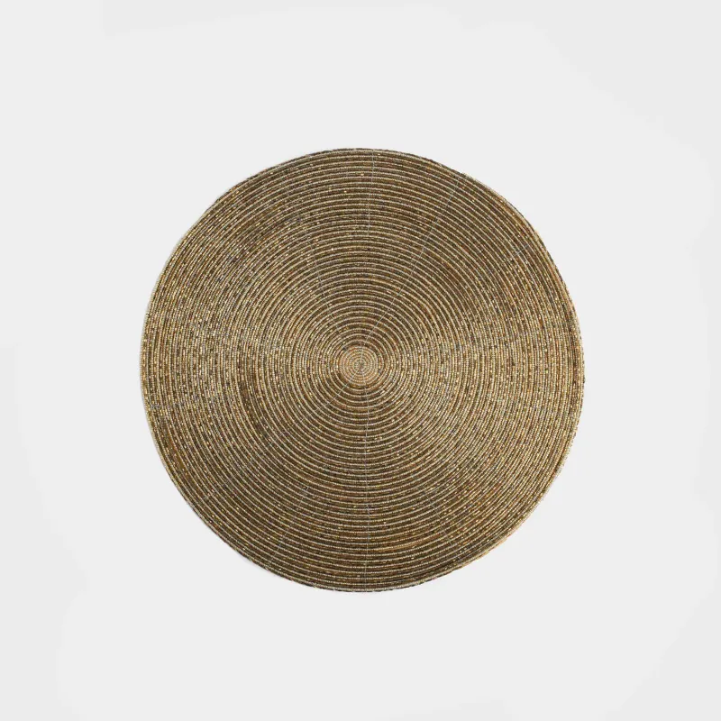 Аспаптарға арналған майлық, 36 см, моншақтар, дөңгелек, алтын, Shiny beads