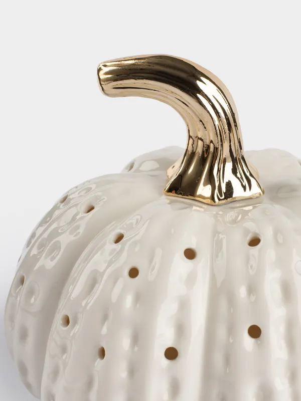 Сәндік шам, см, фарфор P, ақ, Асқабақ, Golden glow, image-2