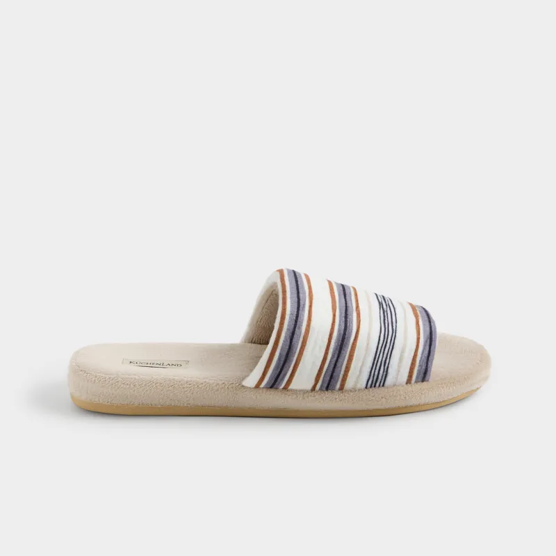 Әйелдер тәпішкелері, үйге арналған, өлшемі 36-37, полиэстер, сарғылт-қоңыр және көк, Жолақтар, Geo