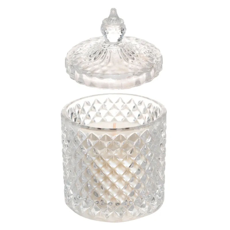 Хош иісті шам, 13 см, шам ұстағышта, қақпағы бар, шыны, Lime Basil, Odorous, image-1