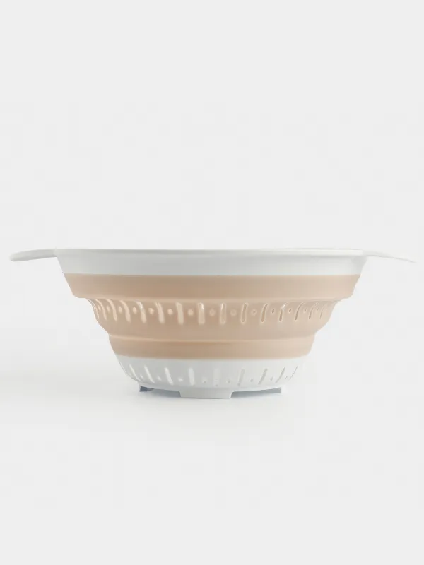 Дуршлаг, 20 см, жиналмалы, пластик/резеңке, дөңгелек, сарғылт-қоңыр, Foldaway, image-1