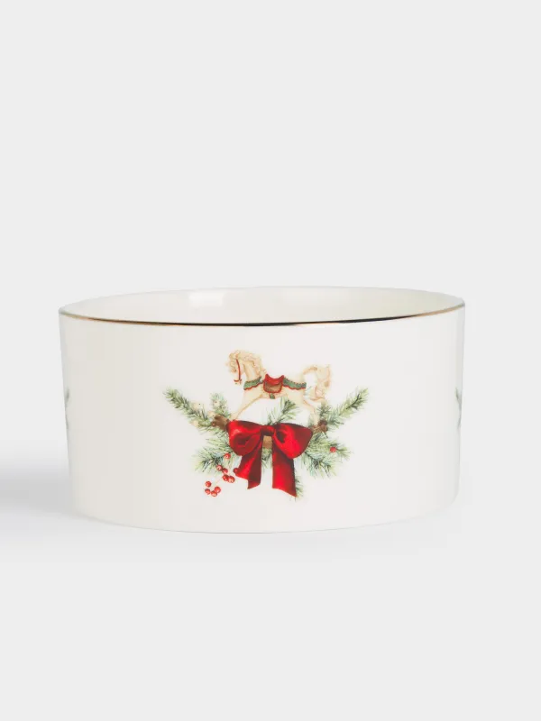 Шампан тұғыры, 12 см, фарфор F, ақ, Бантигі бар жылқы, Christmas miracle classic, image-0