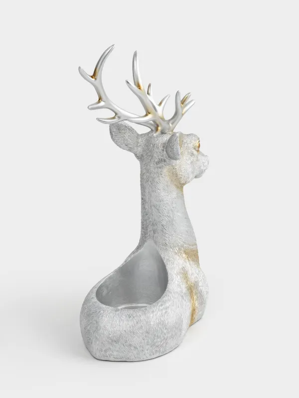 Бөтелке тұғыры, 14х25 см, полирезин, күміс, Бұғы, Arctic deer, image-2