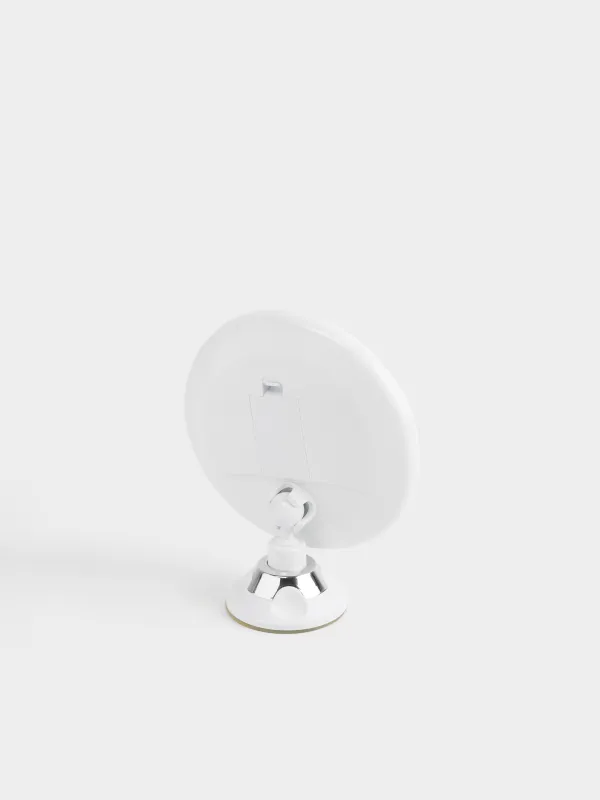 Аспалы айна, 19/12 см, үлкейтетін, жарықтандырылған, сорғышта, пластик, ақ, Mirror, image-2