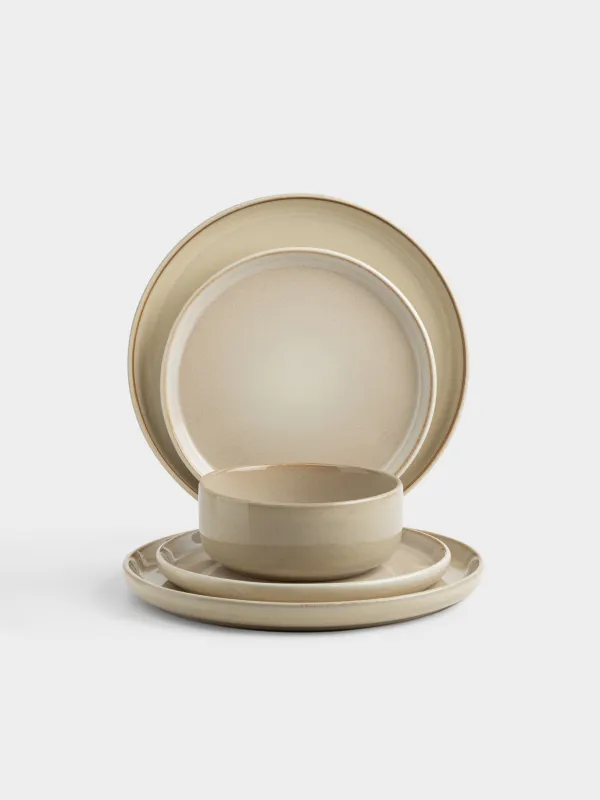 Ас сервизі, 6 адам, 18 зат, тас керамика, сарғылт-қоңыр-қоңыр, Velir, image-5