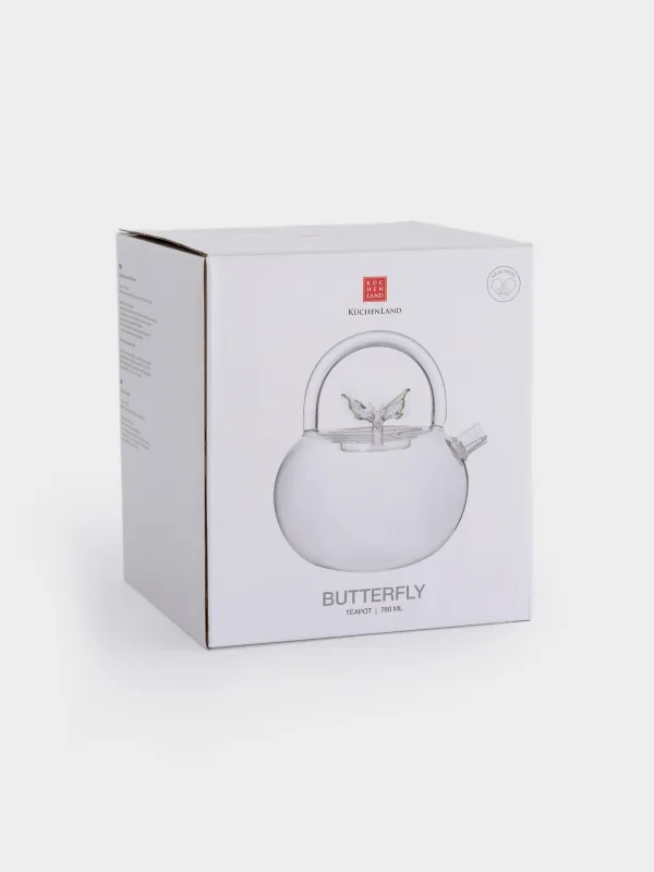 Чайник заварочный, 780 мл, стекло Б/сталь, Бабочка, Butterfly, image-4