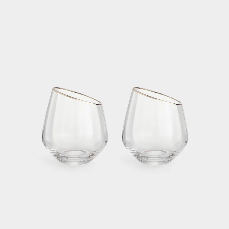 Стакан, 11 см, 350 мл, 2 шт, стекло, с золотистым кантом, Charm R gold