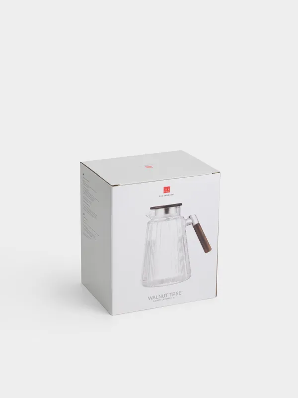 Кувшин, 2 л, с крышкой-фильтром, стекло Б/дерево, Walnut tree, image-4