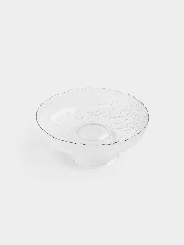 Ваза для фруктов, 20х8 см, на ножке, Nautilus silver, image-2