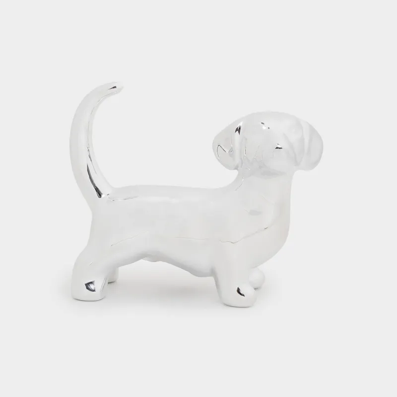 Зергерлік бұйымдарға арналған ұстағыш, 8 см, фарфор Р, күміс, Ит, Dog, image-0
