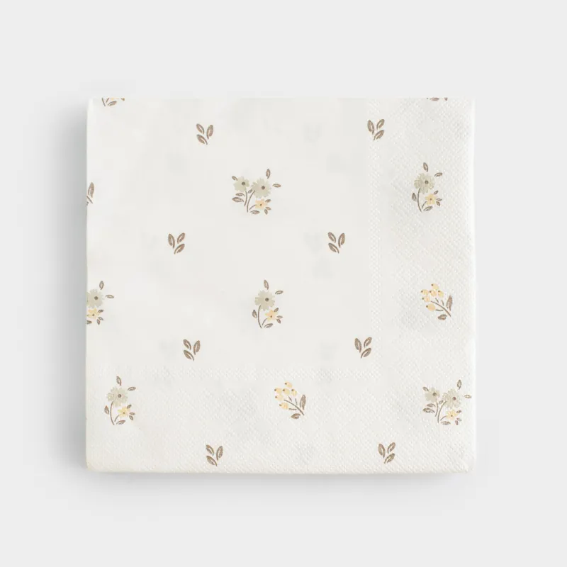 Қағаз майлықтар, 33х33 см, 20 дана, төртбұрышты, ақ, Винтажды гүлдер, La flore