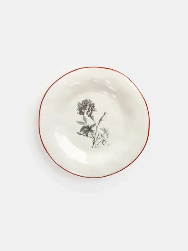 Тарелка закусочная, 23 см, керамика D, белая, Графичные цветы, Floria graphic, image-0