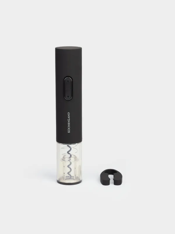 Штопор электрический, 25 см, с резаком для фольги, пластик, черный, Bar, image-1