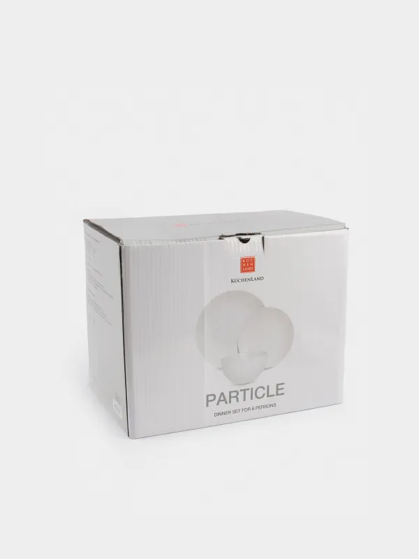 Түскі ас жиынтығы, 6 тұлға, 18 зат, керамика, сүт түсті, дақ, Particle, image-7