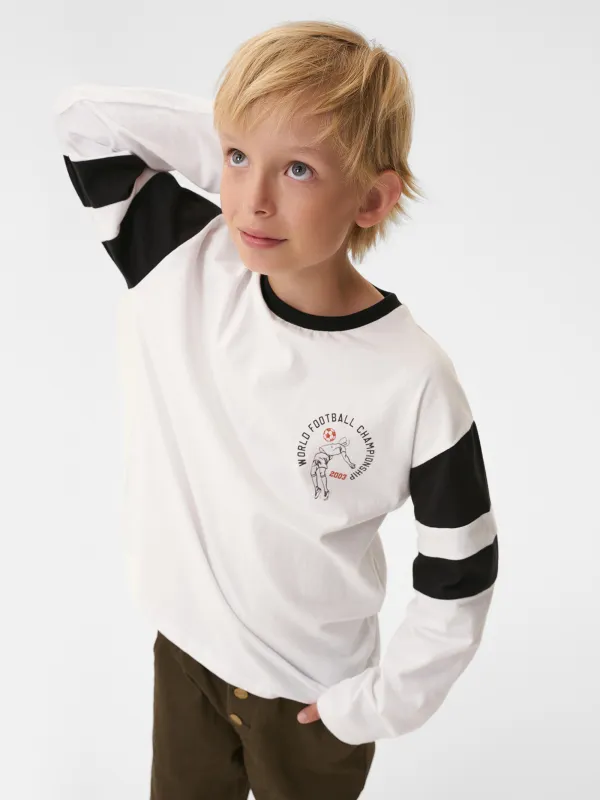 Лонгслив детский, для мальчиков, хлопок, белый, Ulian, image-0