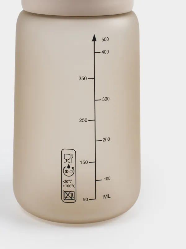 Бутылка для воды, 500 мл, пластик, бежевая, Aquatic, image-4