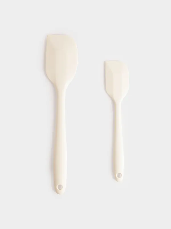 Лопатка-шпатель, 2 шт, силикон, молочная, Гранаты и апельсин, Christmas miracle, image-1