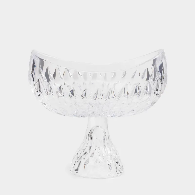 Конфетница, 18х16 см, на ножке, стекло Р, Rhomb