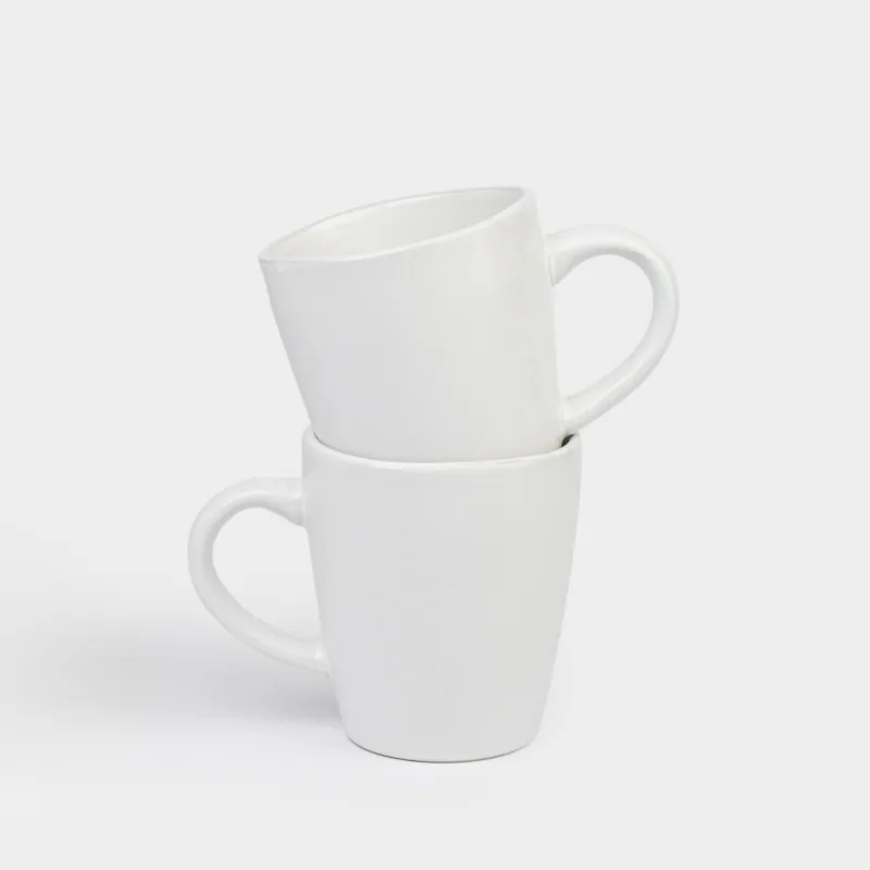 Кружка, 440 мл, 2 шт, керамика K, молочная, в крапинку, Светлые точки, Devli