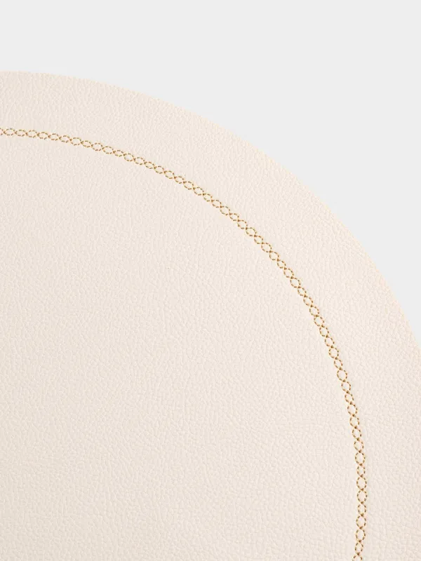 Салфетка под приборы, 38 см, ПВХ, круглая, бежевая, Rock, image-3