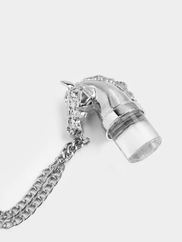 Вискиге арналған жиынтық, 2 адам, 3 зат, графин/стақандар, шыны, Күміс жылқы, Elegant horse, image-4