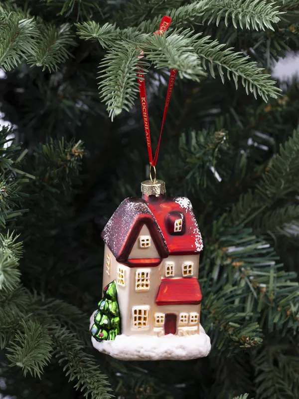 Шырша ойыншығы, 7х10 см, шыны, жылтырақтары бар, қоңыр және қызыл, Үй, Figure christmas, image-4