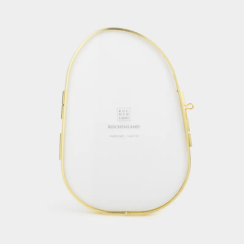 Фоторамка, 14х20 см, сталь/стекло, золотистая, Fantastic gold, image-1