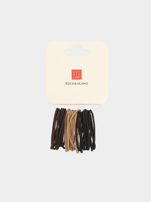 Шаш резеңкесі, 4 см, 24 дана, полиэстер, қара/қоңыр/сарғылт-қоңыр, Hair basic, image-2