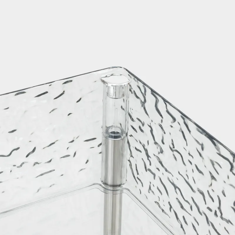 Этажерка, 3-х ярусная, 40х22х63 см, на колесах, с корзинами, пластик, серая, Renaissance clear, image-5