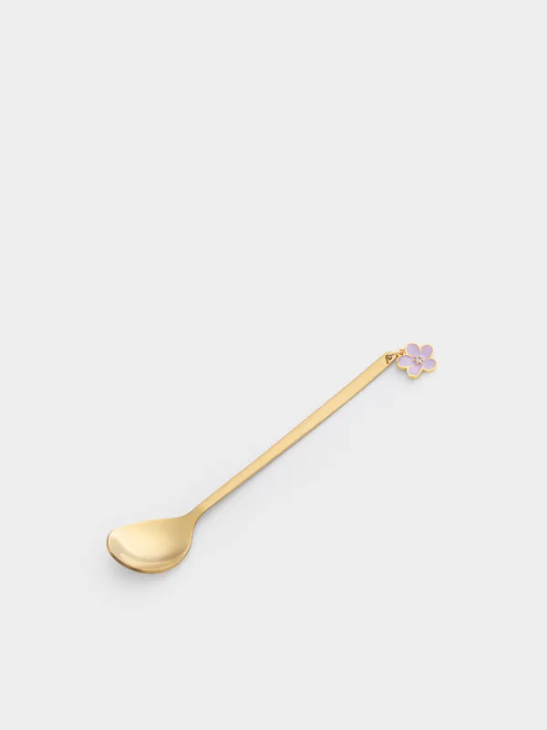 Десерт қасығы, 14 см, 2 дана, болат, алтын, Инелік/Гүл, Bloome, image-4