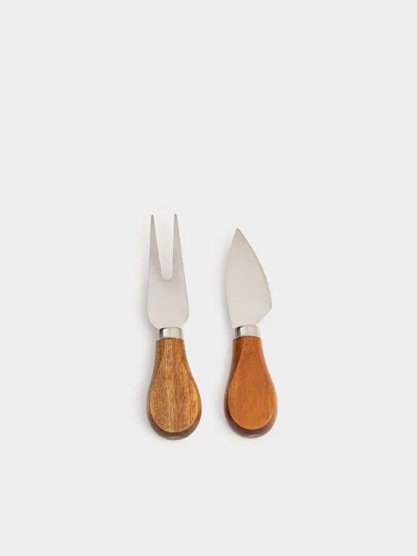 Набор для сыра, 4 пр, доска-блюдо/пиала, сталь/керамика/дерево, Круг, Noble tree, image-3