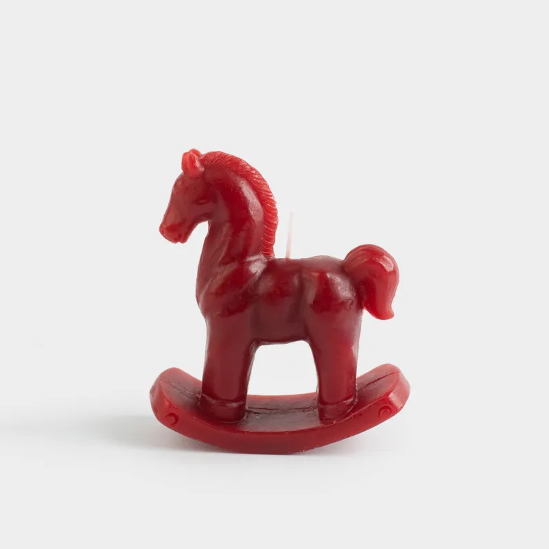 Свеча, 12 см, красная, Лошадка, Antique horse