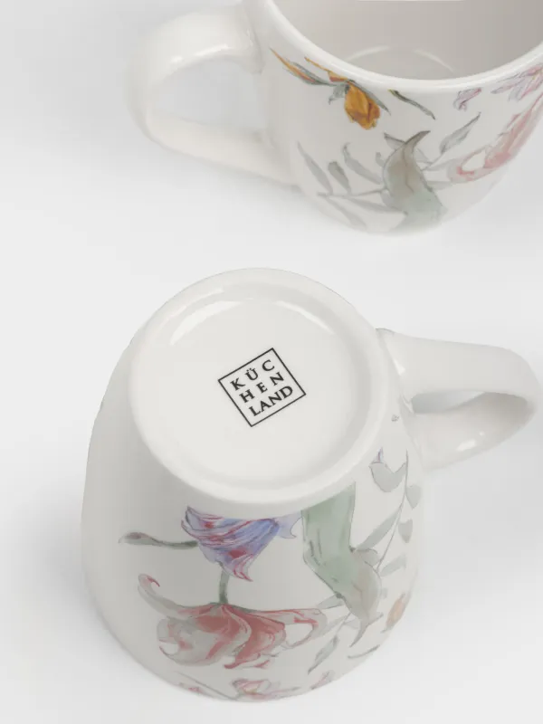 Саптыаяқ, 350 мл, 2 дана, фарфор Р, ақ, Пастелді гүлдер, Pastel flora, image-3