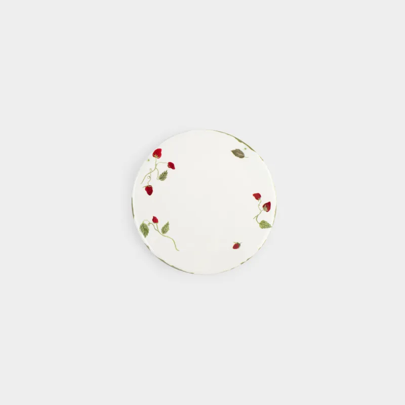 Саптыаяқ тұғыры, 11 см, дөңгелек, керамика/тығын, ақ, Құлпынай, Strawberry