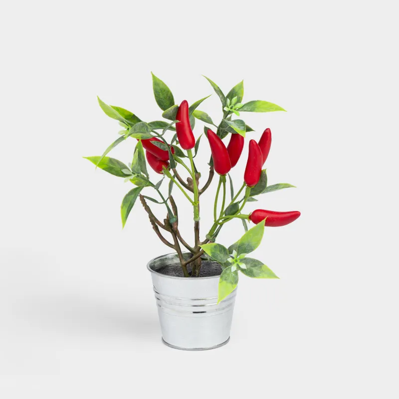 Композиция декоративная, 20 см, в горшке, пенопласт/пластик, Красный перец, Vegetable shape